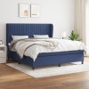 VidaXL Pat box spring cu saltea, albastru, 180x200 cm, material textil 3128147