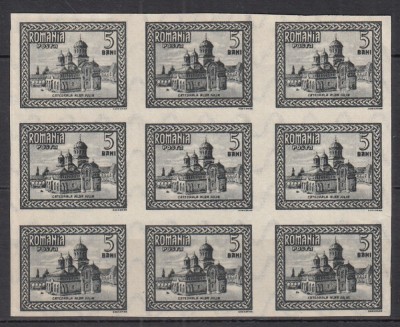 ROMANIA 1922 LP 73 INCORONAREA REGELUI LA ALBA IULIA 5 BANI NEGRU NEDANTELAT BLOC 9 TIMBRE STARE MNH/SARNIERA 8 TIMBRE MNH 1 TIMBRU SARNIERA DR.JOS foto