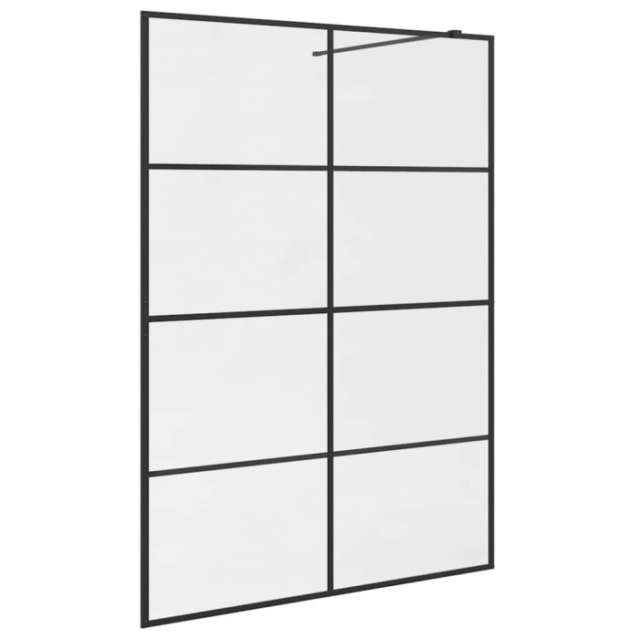 Paravan de dus walk-in negru 140x95 cm sticla ESG transparenta