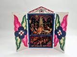 folk art Peru NATIVITY diorama scena nasterii Domnului retablo lucrata integral in lemn artist popular Angel Castro altar catolic decor religios