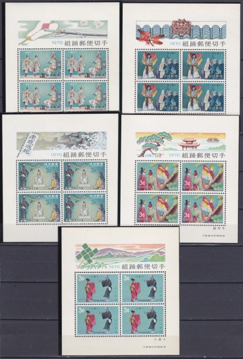 DB1 Teatru Japonez Costume Ryukyu 1970 5 MS MNH MNH