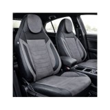 Huse scaune auto universale fractionate Premium cu tetiera fata incorporata negru cu gri Cod: HNG-C509-2 Automotive TrustedCars