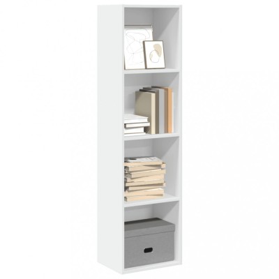 Gossi biblioteca, alb, 40x30x152 cm, lemn prelucrat foto