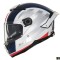 Casca integrala pentru scuter - motocicleta MT Thunder 4 SV Treads C7 alb/rosu/albastru lucios (ochelari soare integrati) L (59/60cm)