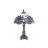 Lampa de masa Tiffany cu abajur albastru cu libelule TA-154, Veioze