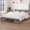 vidaXL Cadru de pat, gri, 140x190 cm, lemn masiv de pin 810129