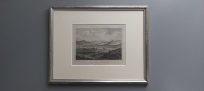 Litografie Sebes cca 1850, cu paspartu si rama, Ludwig Rohbok foto
