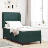 Cumpara ieftin Pat cu arcuri cu headboard Verde inchis 200 x 80 cm Catifea