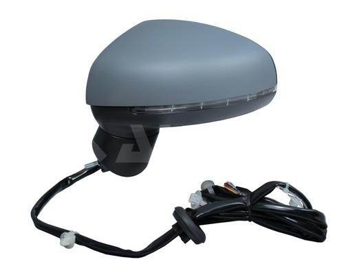 Oglinda usa exterioara Audi A1 (8x), 12.2014-12.2018, partea Stanga, reglare electrica; carcasa grunduita; incalzit; sticla asferica; geam cromat; cu