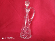 Decantor vintage din cristal pentru sherry sau tarie foto