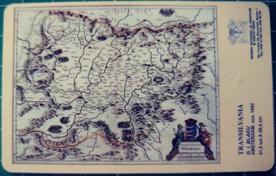 Cartela telefonica Romtelecom100.000 Muzeul National al Hartilor si Cartilor Vechi 2004 2006 4XP699 numarul 7 Transilvania G.I.Blaeu Amsterdam 1662 foto