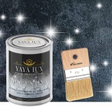 Vopsea decorativa de Lux, Argentina, cu Efect 3D Stelat, Negru, 1 Litru si Pensula inclusă-Toro Decor, YaYa Color