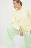 Fila bluza Lima femei, culoarea galben, cu glugă, cu imprimeu, FAW0737