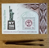 Expoziția filatelică mondială - New York, coliță dantelată 2016 LP 2106