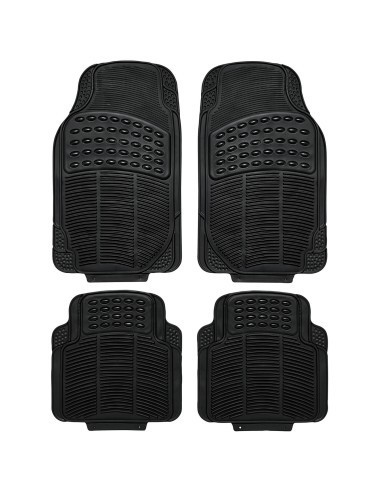 Covorase auto universale, 4 buc din cauciuc gros (5mm), negru, CarPlus