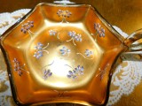 Cristal mat MOSER , aur coloidal, pictat, bol mic