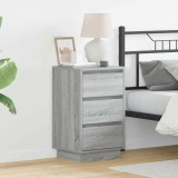 VidaXL Cabinet de noptieră cu LED Gri Sonoma 39x34.5x65 cm Lemn prelucrat