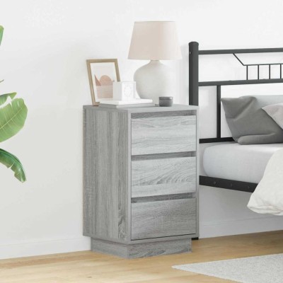 vidaXL Dulap de noapte cu sertar Gri 39 x 34.5 x 65 cm Lemn compozit 869631 foto