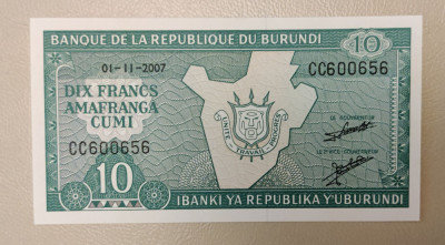 Burundi - 10 Francs (2007) sCC600 foto