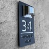 Număr de casă personalizat cu lumină solară care atrage toate privirile! - ALB-NEGRU, 15x29CM