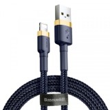 Cablu Date si Incarcare USB-A - Lightning Baseus Cafule, 18W, 2m, Bleumarin CALKLF-CV3, Apple
