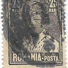 Mihai I, format mare, cu filigran (uzuale), 1928 - 25 B, obliterat