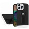 Husa armor design cu stand pentru apple iphone 14 plus (6.7) negru/alb, suport auto magnetic, protectie antisoc, flippy