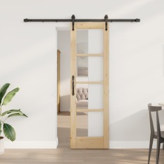 Ușă glisantă vidaXL cu set de hardware 61x198.5 cm Lemn Masiv Pin foto