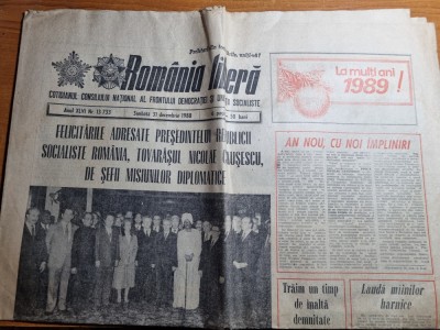 romania libera 31 decembrie 1988-numar de anul nou foto
