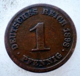Moneda Germania 1 Pfennig 1898 A, KM#10, Cupru