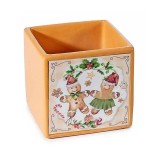 Decoratiune Craciun Turta Dulce Beton Multicolor 9.5x9.5x9 cm Decorer Stil Boem
