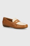 Geox mocasini de piele D ANNYTAH MOC A femei, culoarea maro, cu toc plat, D25BMA 00043 C5F5V