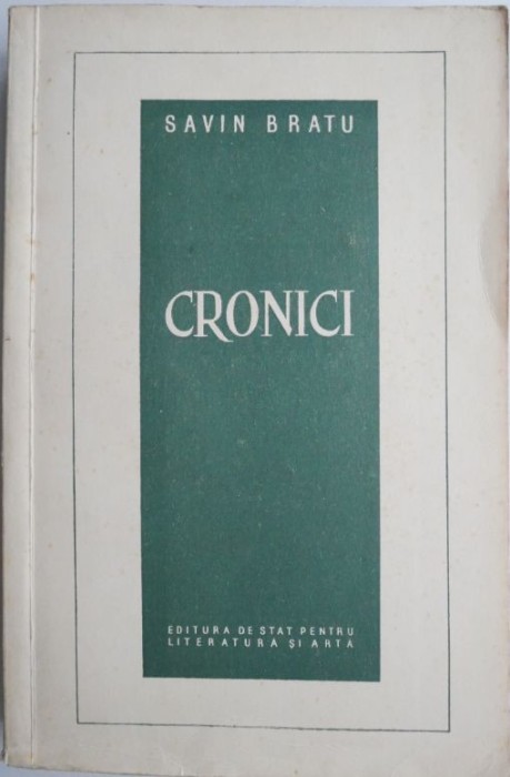 Cronici &ndash; Savin Bratu