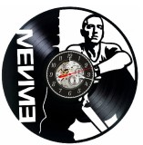 Ceas Perete Vinil Eminem Slim Shady Rap Hip Hop Cadran Skeleton Negru 30cm Silentios
