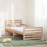 vidaXL Cadru de pat cu saltea cu headboard Maro 80 x 200 cm 3385946