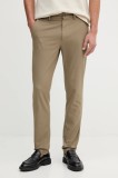 BOSS pantaloni culoarea bleumarin, cu fason chinos, 50543945