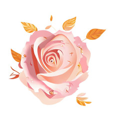 Sticker decorativ Trandafir, Roz, 64 cm, 7848ST