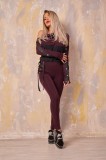 Cumpara ieftin D681-81 Tinuta tip panatloni cu snur si bluza pe un umar