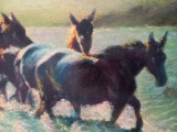 A. Bellomi &ndash; &bdquo;Cai travers&acirc;nd apa&rdquo; &ndash; ulei pe carton, 50 &times; 35 cm