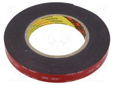 Bandă de fixare 3M, 15mm x 5.5m, acril neagră, 1.6mm tykkelse