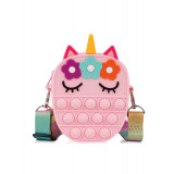 Jucarie Interactiva Antistres Tip Geanta Pop IT, model Unicorn 13.5 x 8.5 x 4 cm-Culoare Roz