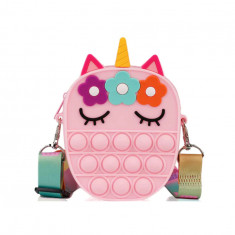 Jucarie Interactiva Antistres Tip Geanta Pop IT, model Unicorn 13.5 x 8.5 x 4 cm-Culoare Roz