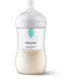 Biberon Philips Avent Natural Response SCY673/01, cu dispozitiv anticolici AirFree, 260 ml, tetina care functioneaza ca sanul mamei, cu debit 3, tetin