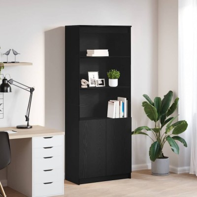 vidaXL Tablou Stejar negru 70x35x180 cm Lemn prelucrat foto