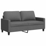 Cumpara ieftin Canapea cu 2 locuri, gri inchis, 140 cm, material textil