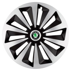 Set 4 capace roti Fox Gri-Negru R17 pentru gama auto Skoda