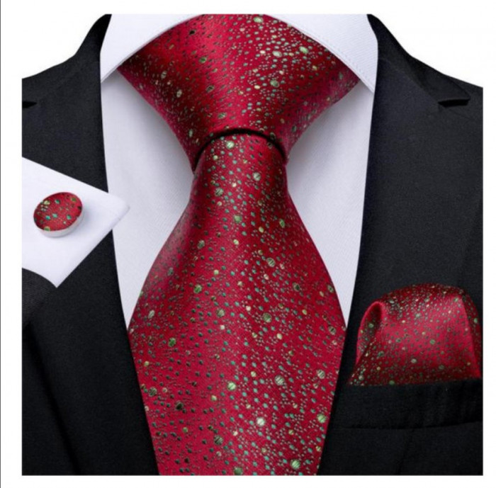 Set cravata + batista + butoni - matase - model 140