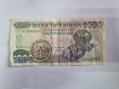 bancnota ghana 1000c 2001 foto