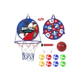 Coș de baschet și țintă pentru darts 2 &icirc;n 1 pentru copii, pliabil, joc interior/exterioară &ndash; multicolor