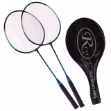 Set 2 Rachete Badminton + Husa, Albastru Negru